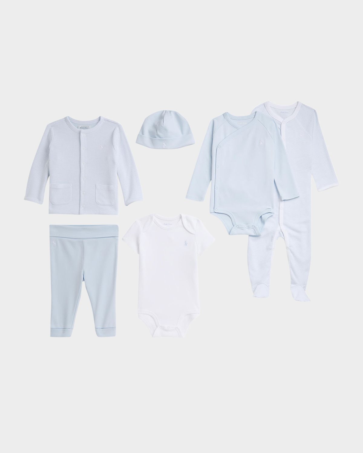 Polo Ralph Lauren Boy 's 6-Piece Interlock Cotton Knit Gift Set, Size Newborn-9M