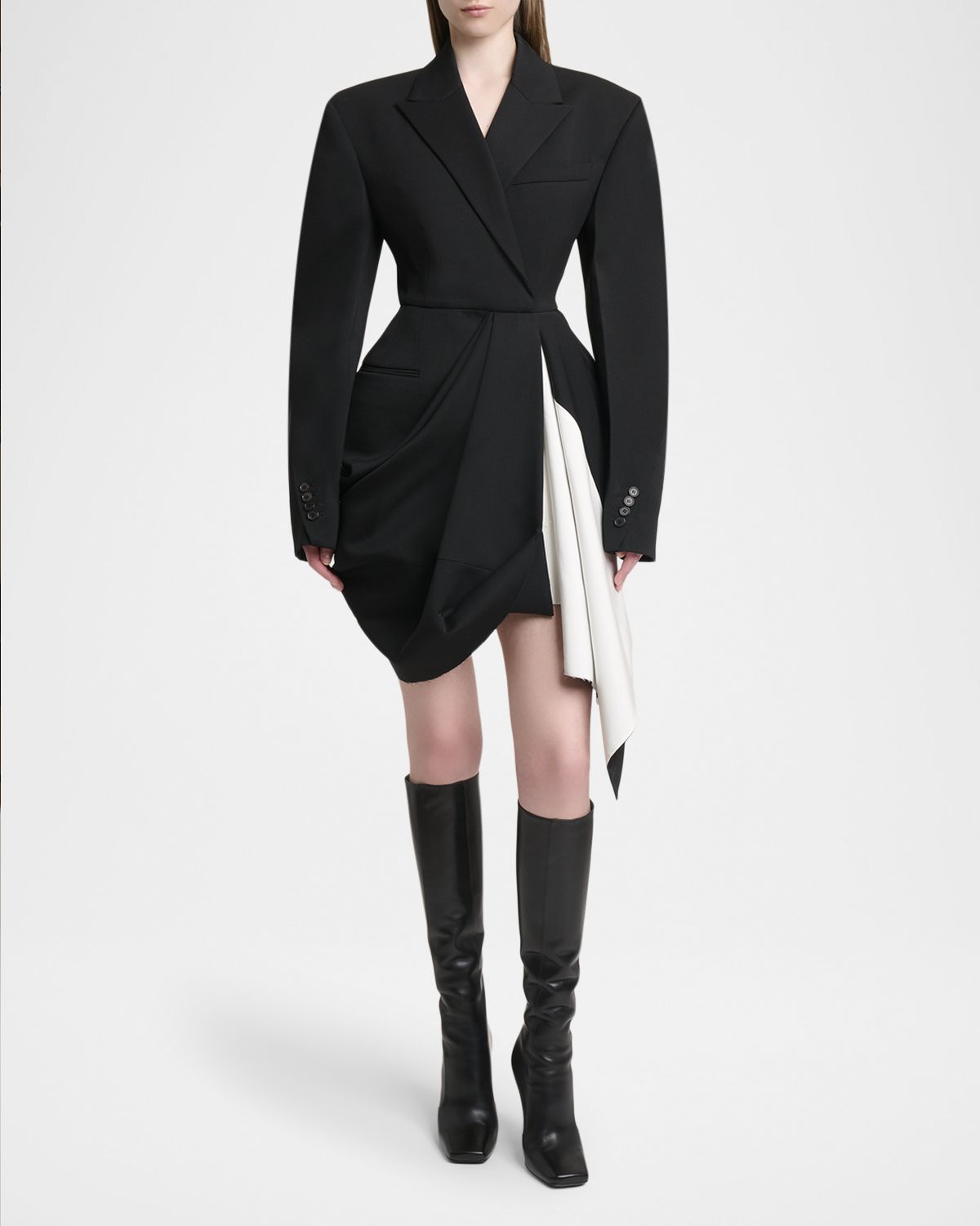 Givenchy Draped Grain De Poudre Double-Breasted Jacket