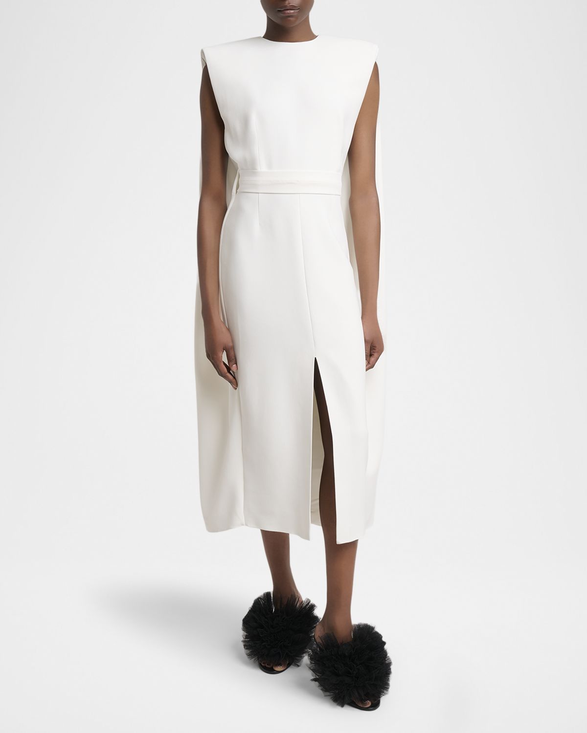 Givenchy Sleeveless Crepe Midi Cape Dress