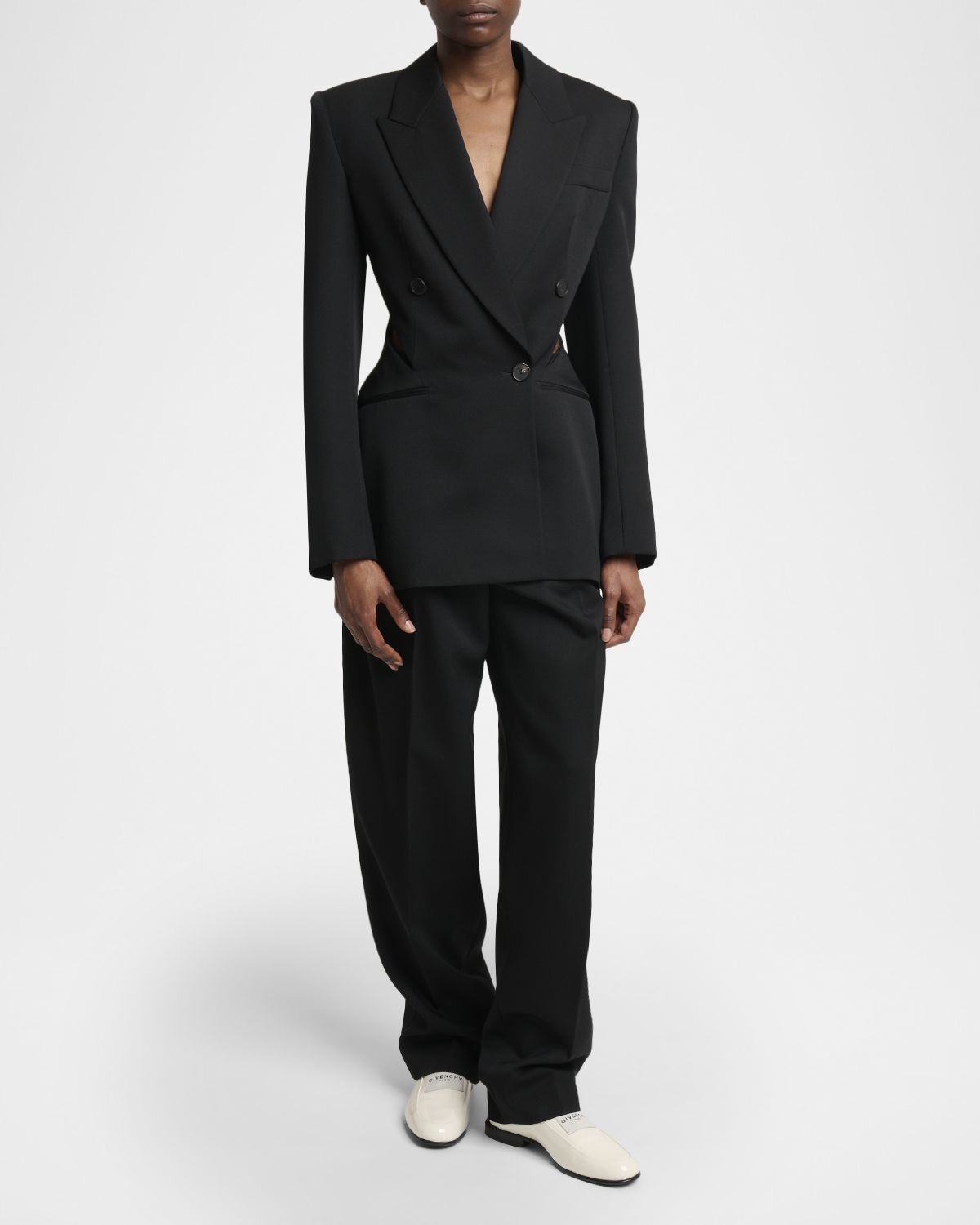 Givenchy Slash Cutout Double-Breasted Blazer Jacket