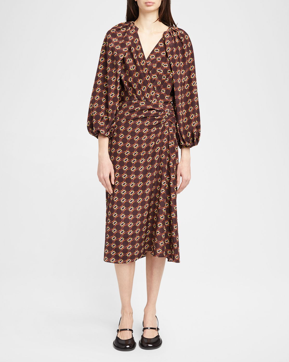 Dries Van Noten Divani Printed Silk Midi Dress