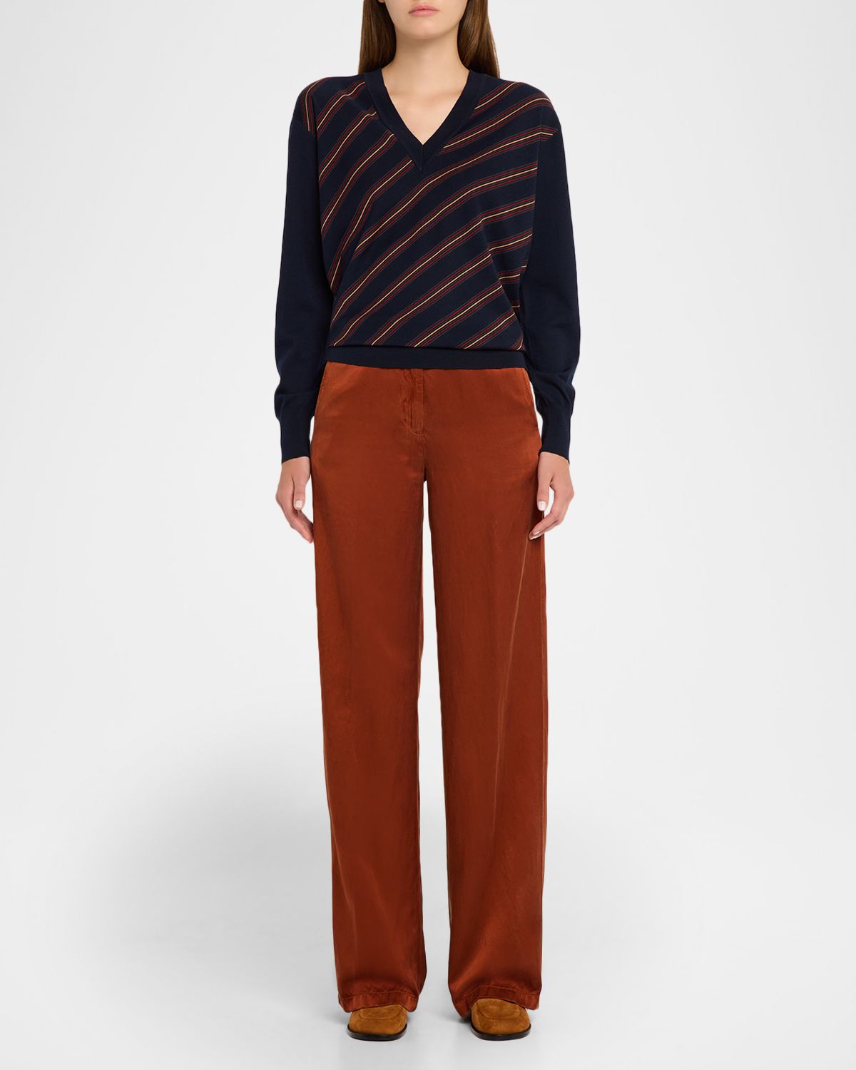 Dries Van Noten Paxy Wide-Leg Satin Pants