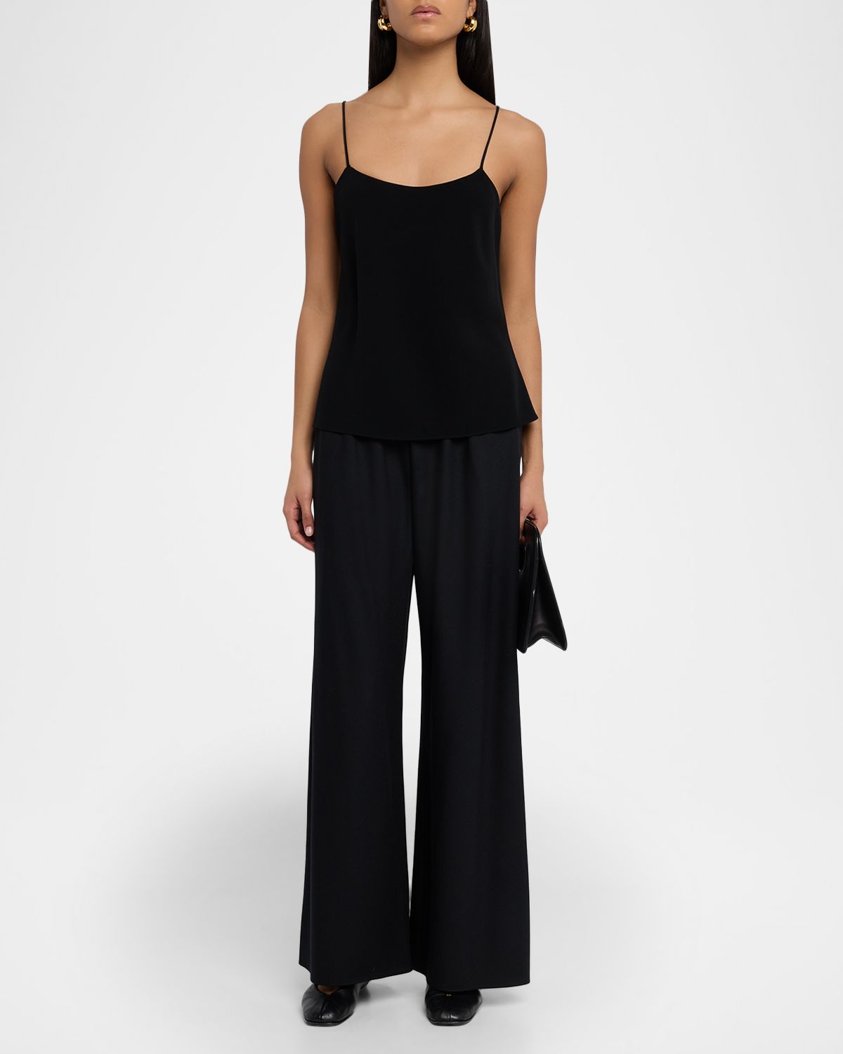 THE ROW Gala Wool Wide-Leg Pull-On Pants