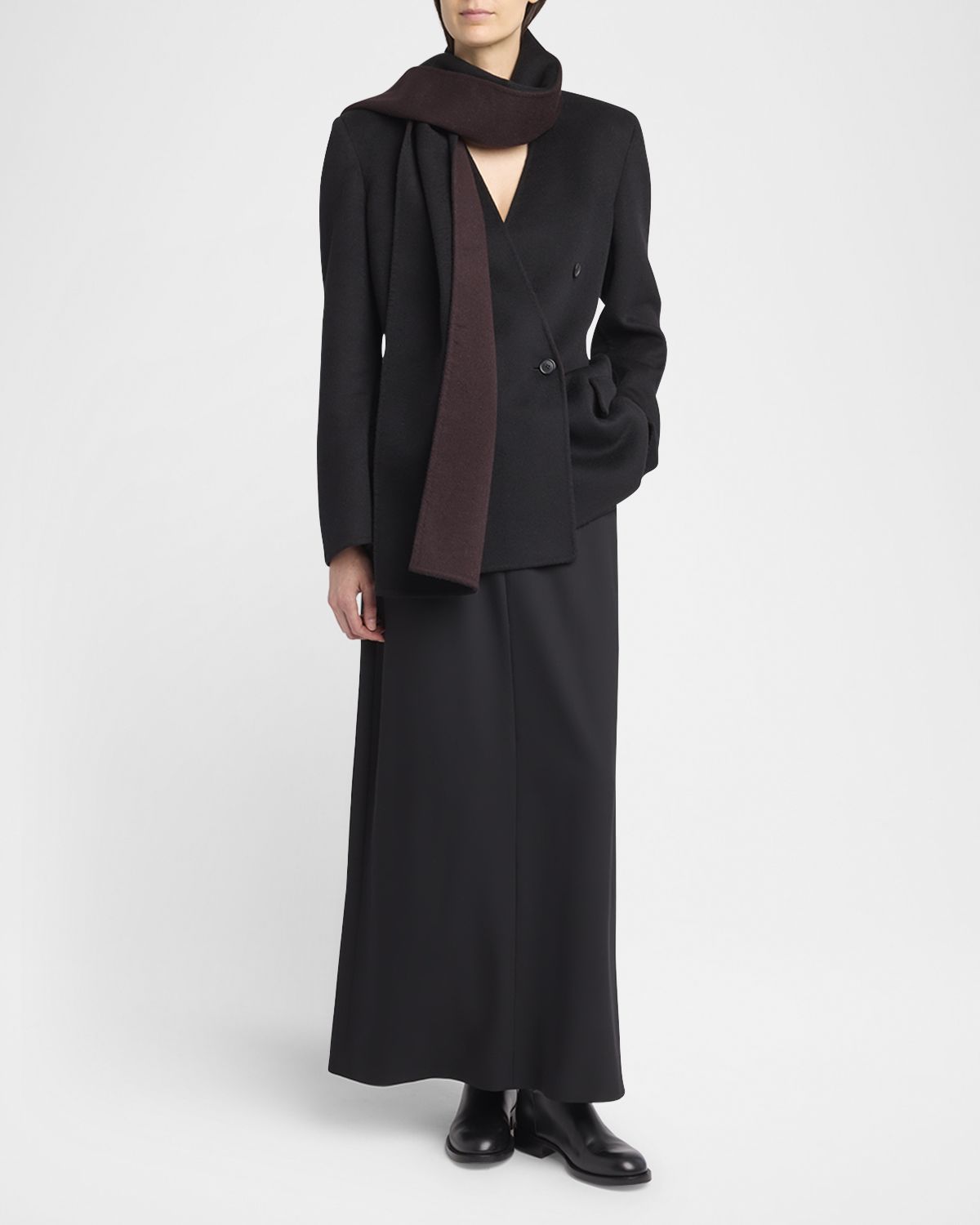 THE ROW Calitra Cashmere Double-Breasted Scarf Jacket