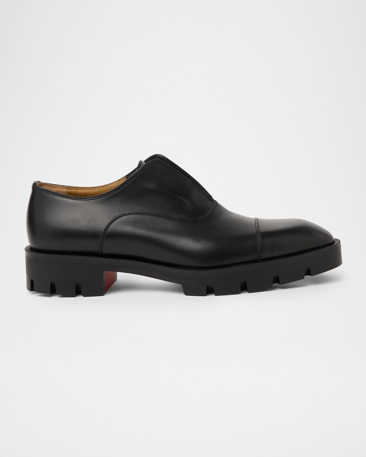 Christian Louboutin Men 's Alpha Lion Flat Cap-Toe Lug-Sole Loafers