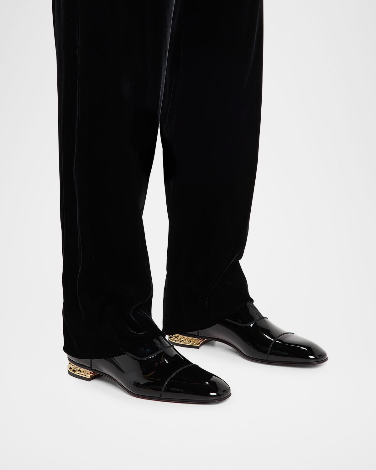 Christian Louboutin Men 's Alphamale Rocks Patent Leather Everlasting Red-Sole Loafers | Thumbnail 7