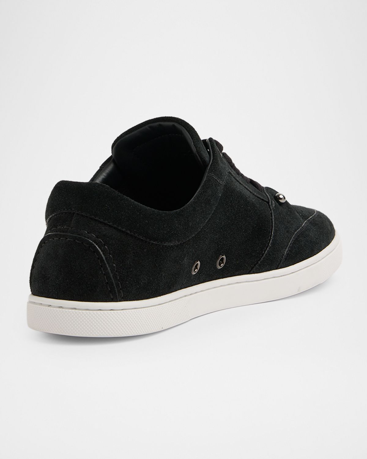 Christian Louboutin Men 's Chambelisneak Collar-Pin Suede Low-Top Sneakers