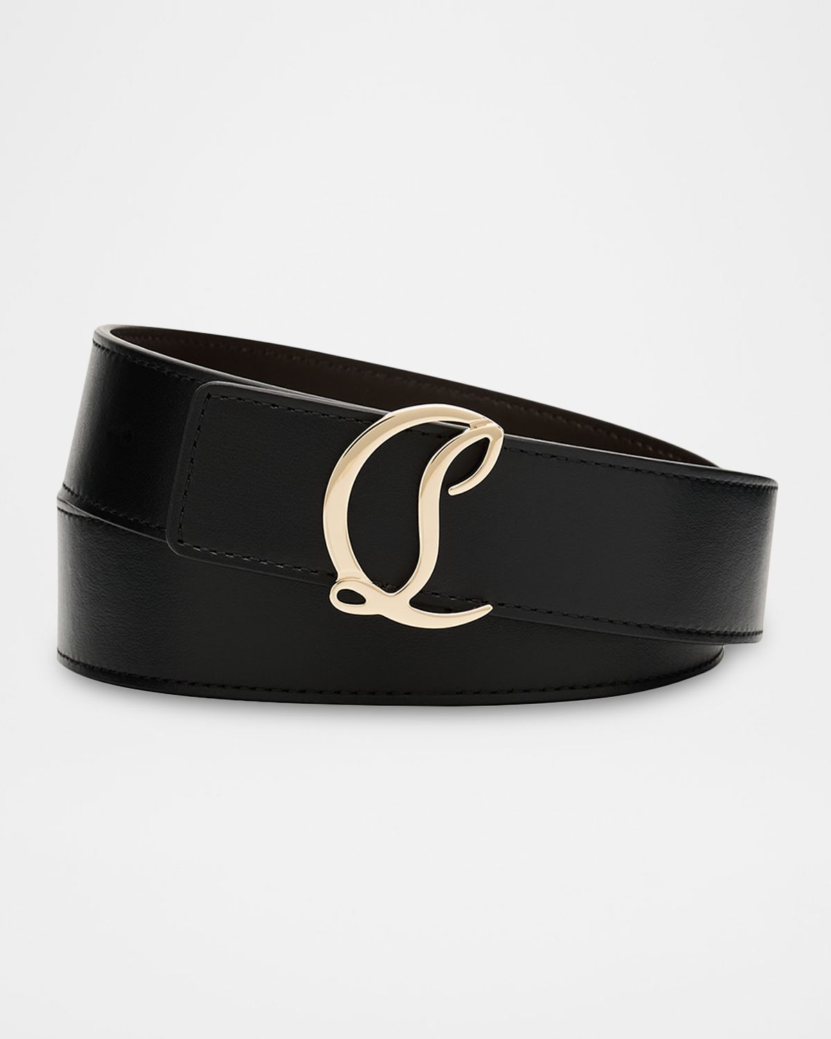Christian Louboutin Men 's Mooncrest-Buckle Reversible Leather Belt
