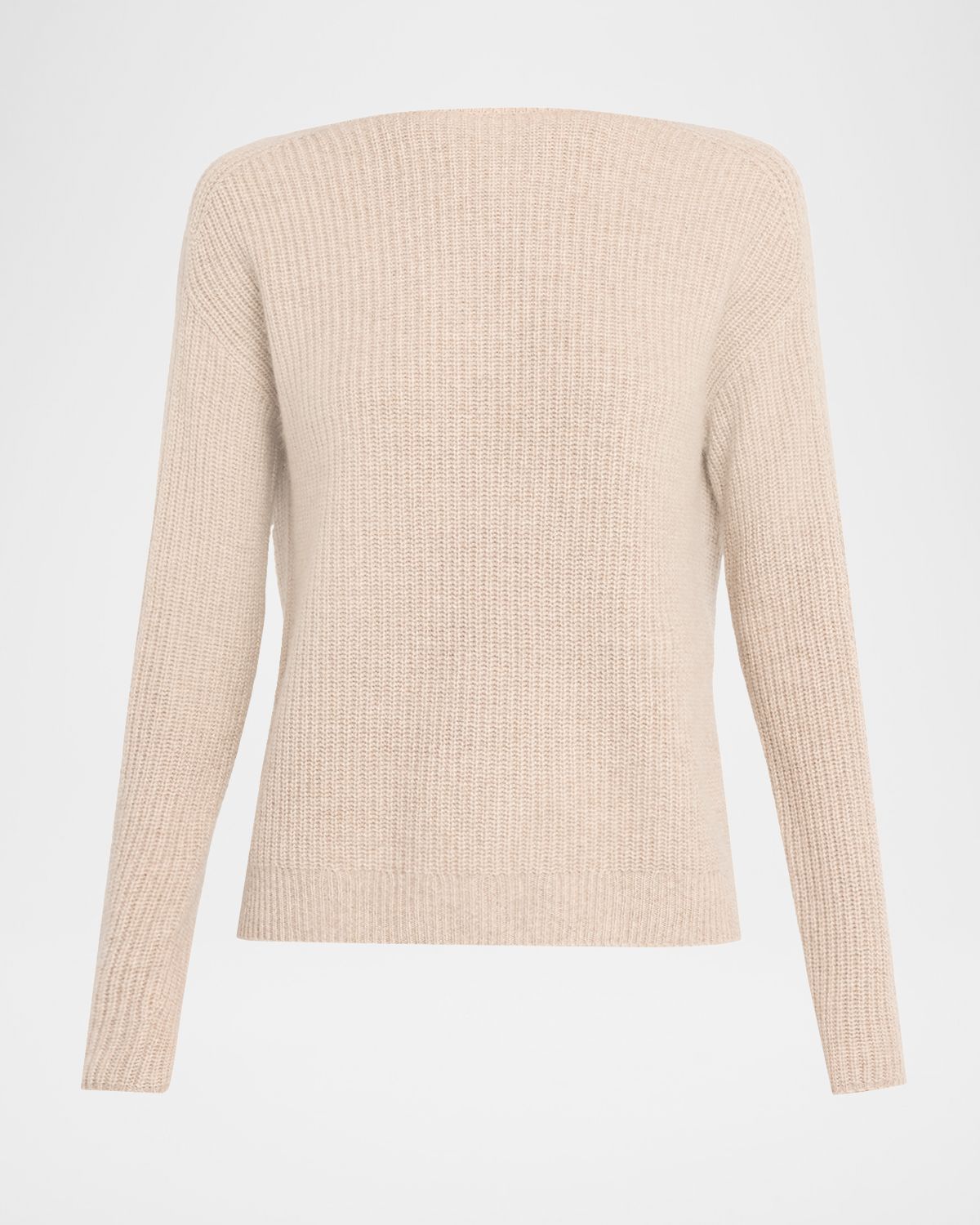 Neiman Marcus Cashmere Collection Cashmere Boat-Neck Shaker Rib Sweater