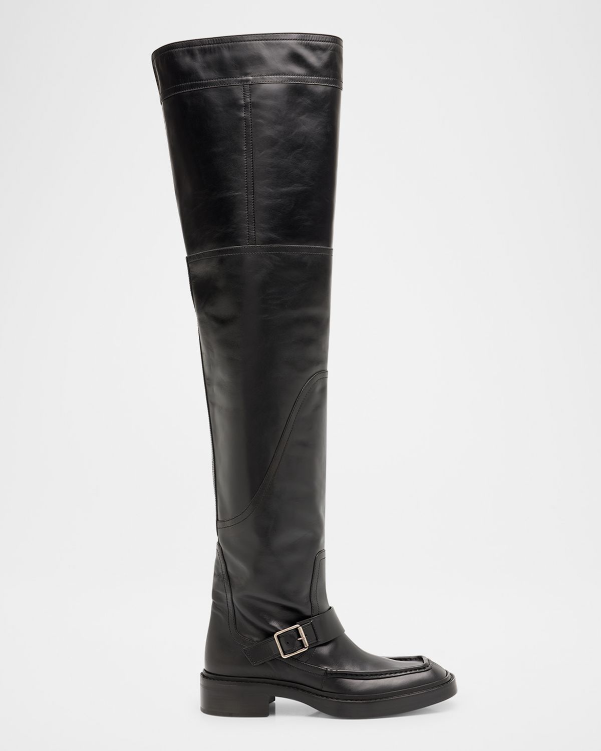 Saint Laurent Men 's Joe Smooth Leather Over-The-Knee Boots