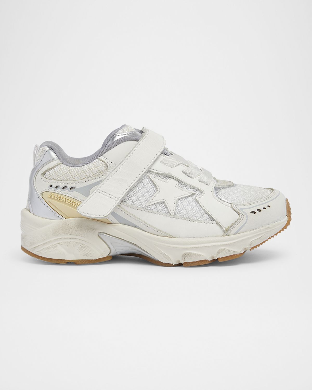 Golden Goose Kid 's Lightstar Leather and Mesh Sneakers, Baby/Toddler