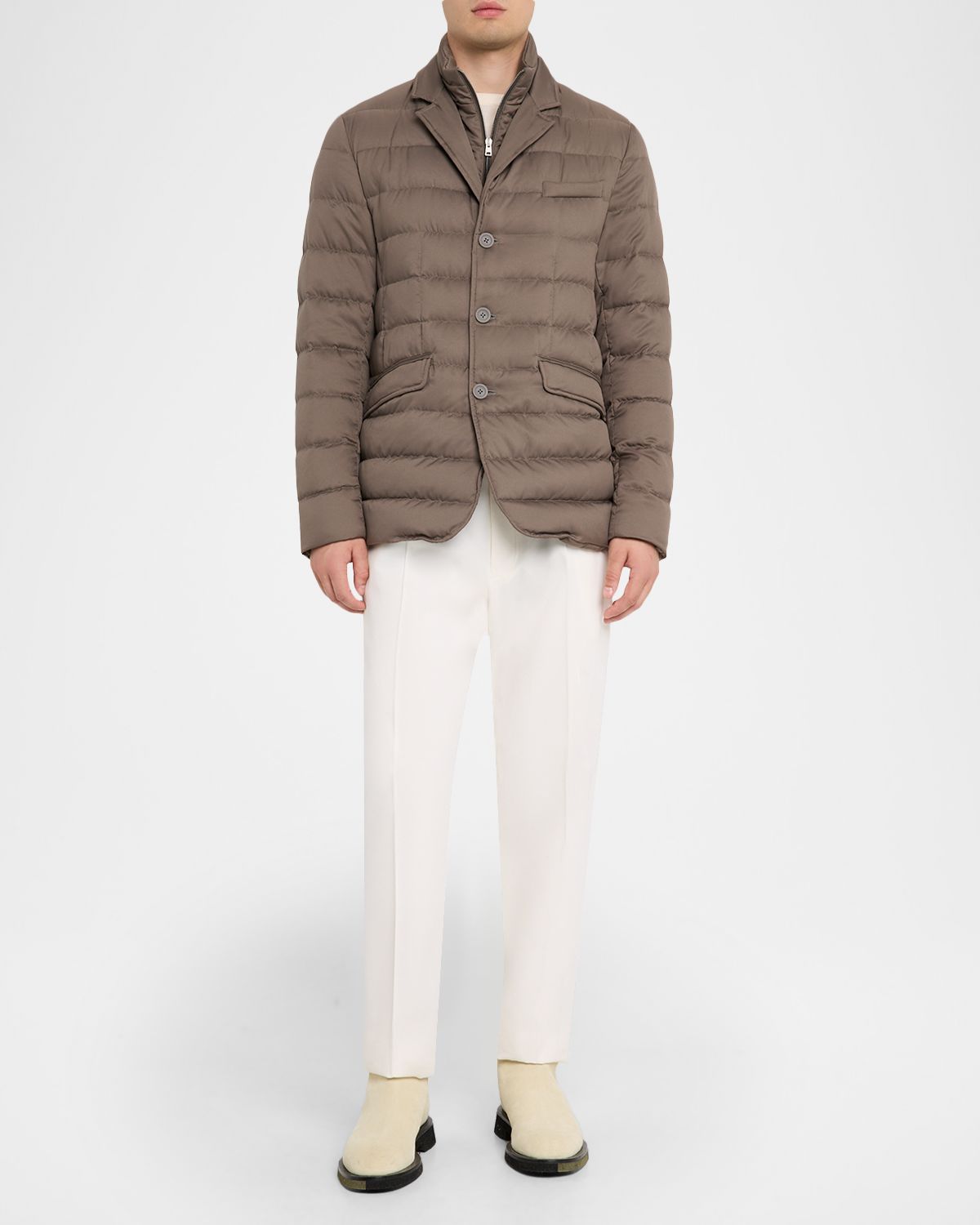 Herno Men 's Quilted Blazer w/ Bib