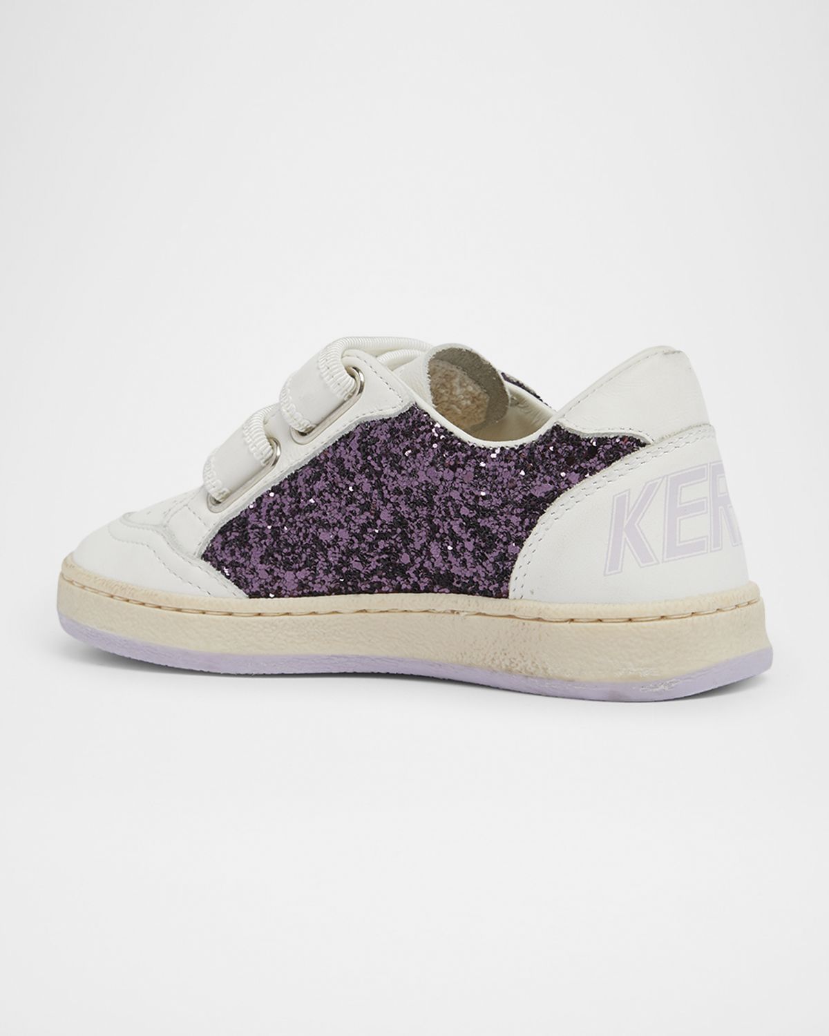 Golden Goose Girl 's Young Ball Star Glittery Leather Sneakers