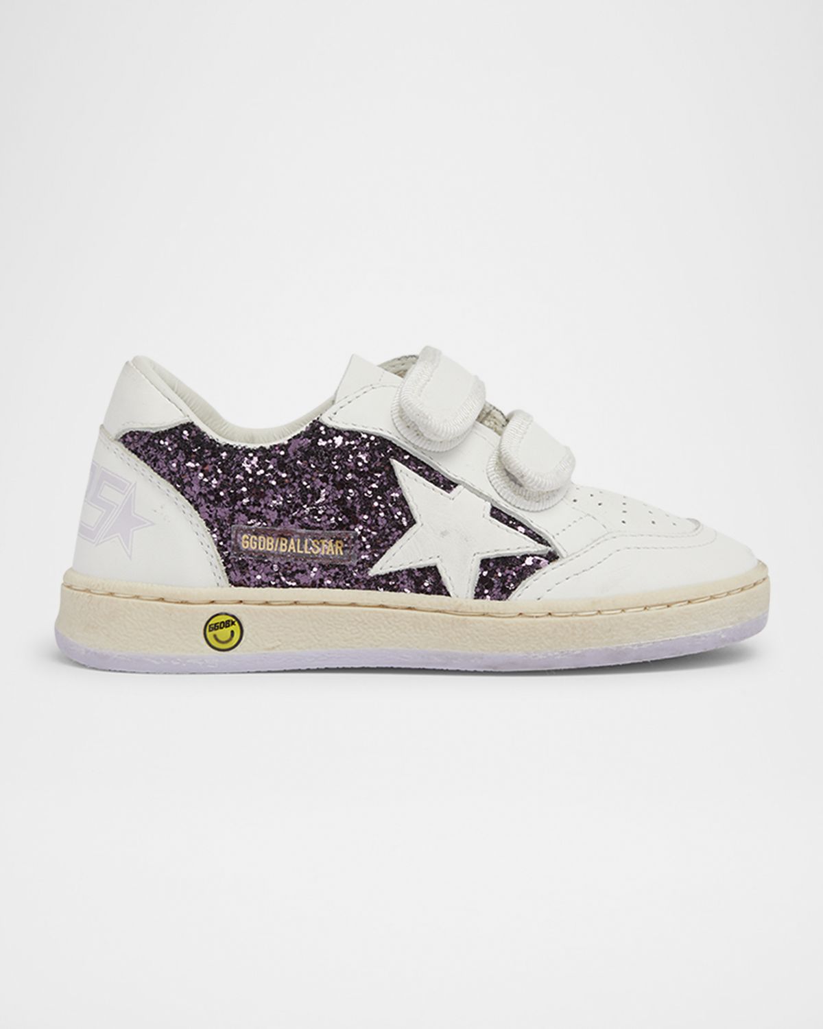 Golden Goose Girl 's Young Ball Star Glittery Leather Sneakers, Kid