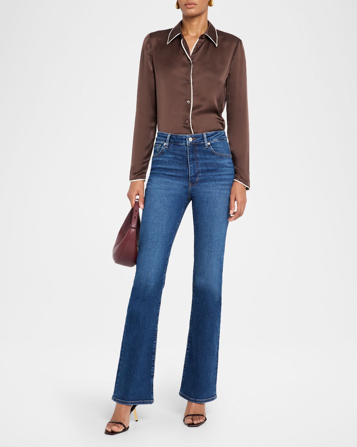 FRAME The Slim Essential Silk Blouse