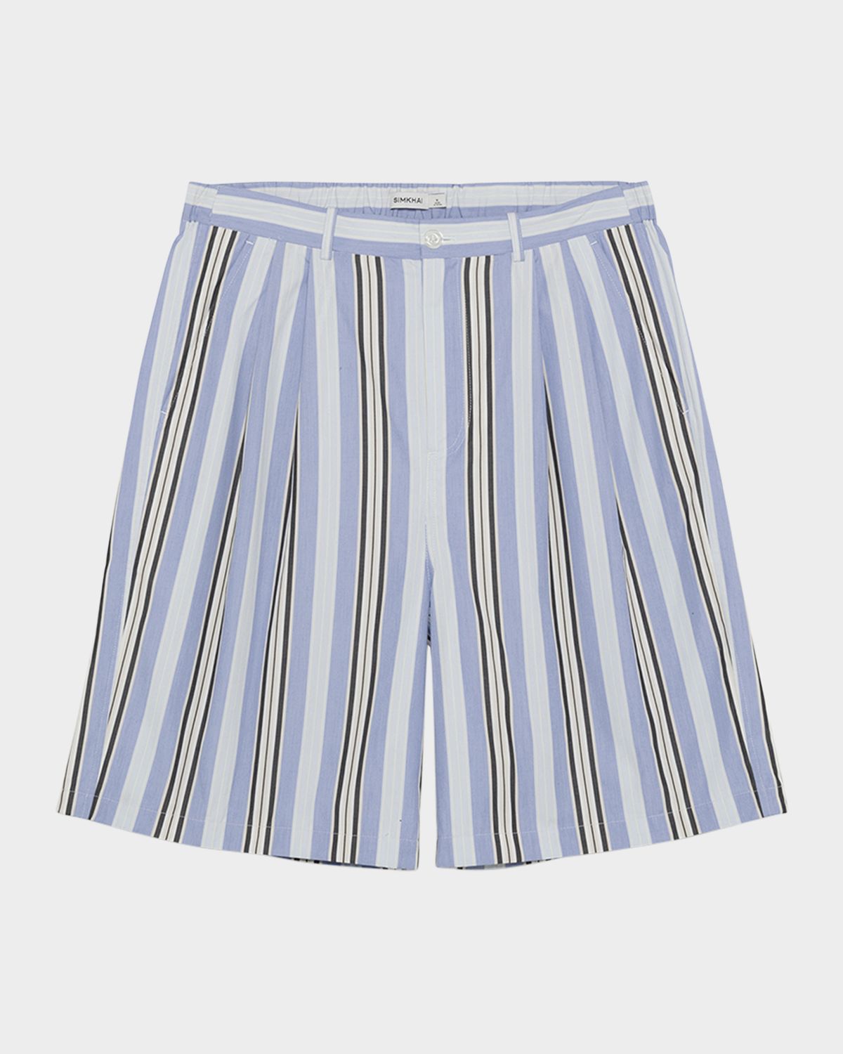 SIMKHAI Men 's Hugh Cotton Multi-Stripe Relaxed-Fit Shorts