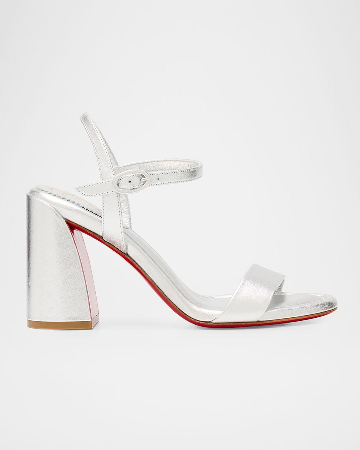 Christian Louboutin 85mm Miss Jane Metallic Leather Ankle-Strap Sandals | Thumbnail 7