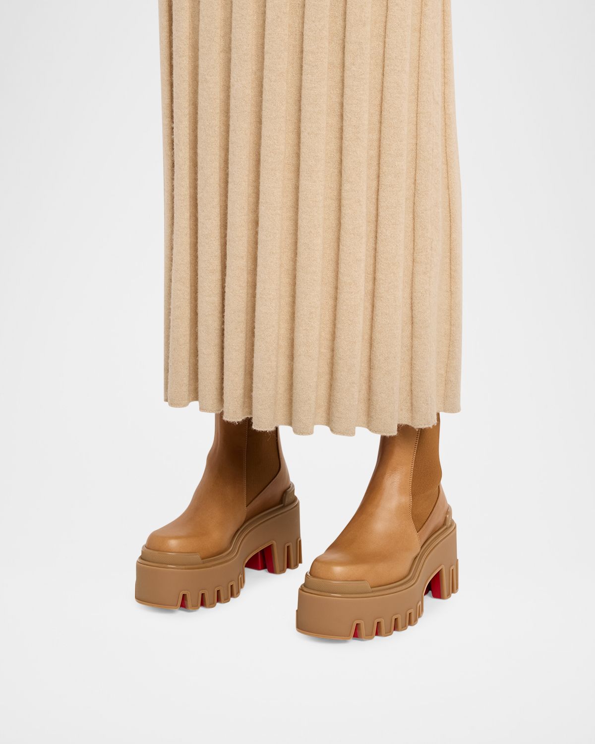 Christian Louboutin 80mm Marcharcroc Platform Leather Chelsea Boots
