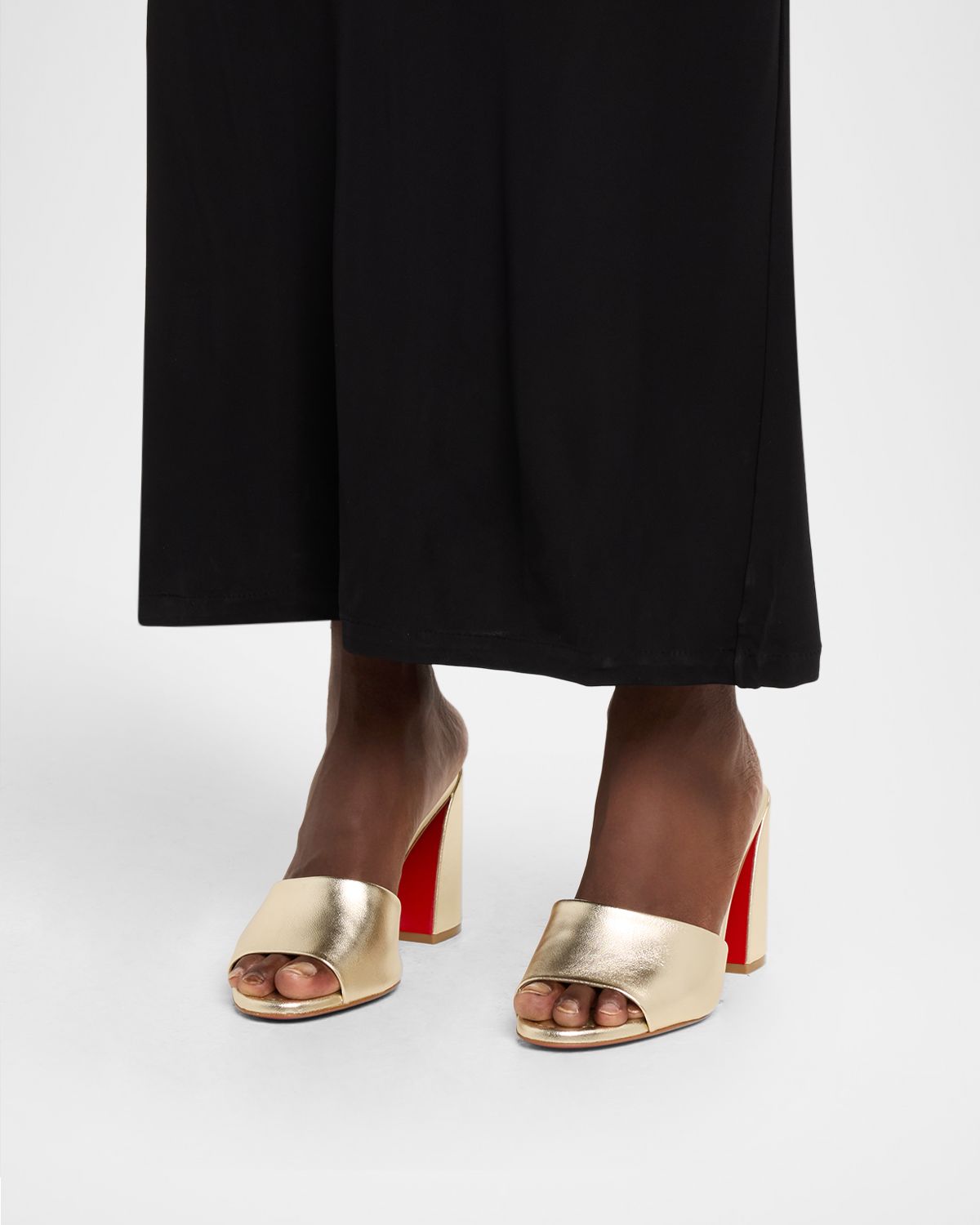 Christian Louboutin 85mm Jane Metallic Nappa Leather Mules