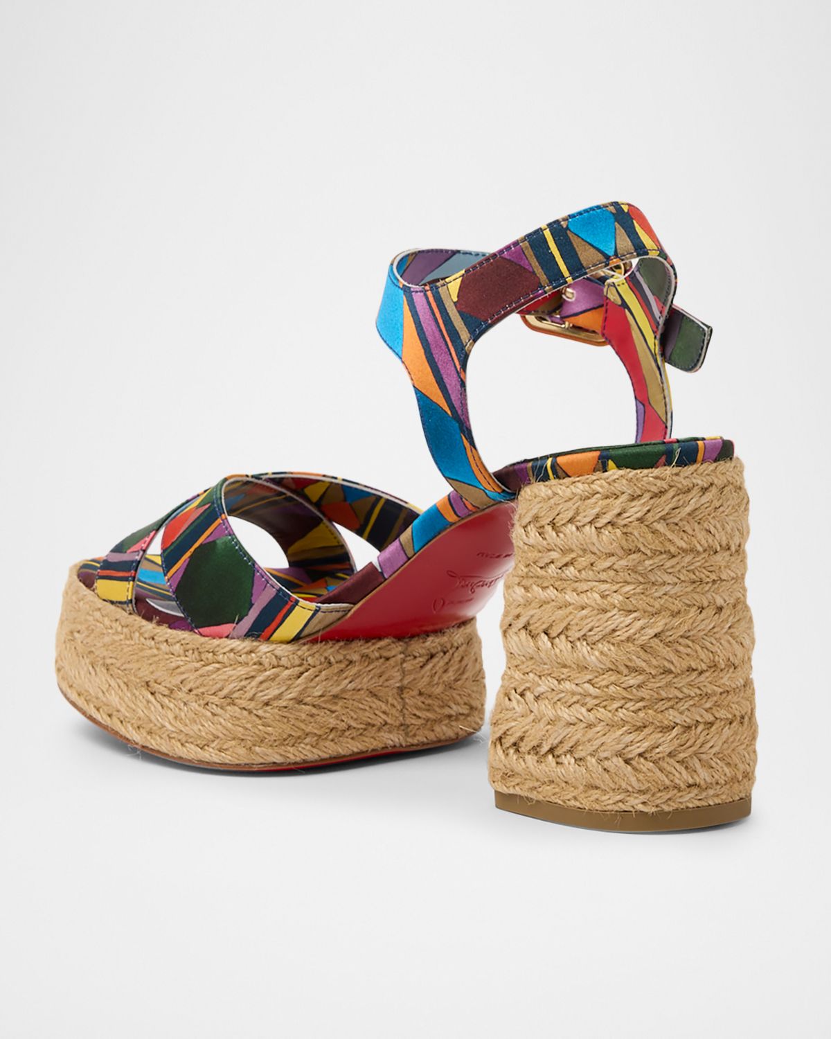 Christian Louboutin 85mm Calakala Geometric Platform Espadrille Sandals