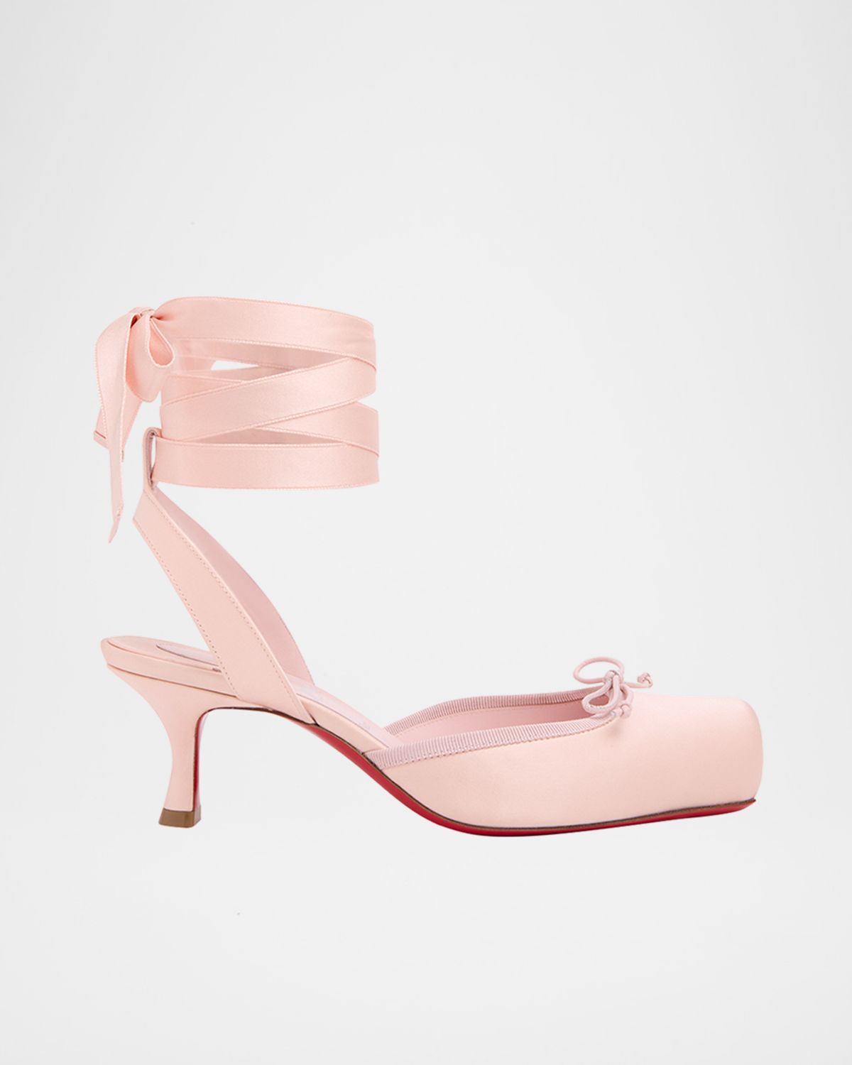 Christian Louboutin 55mm Cassia Lace-Up Satin Ballet Pumps | Thumbnail 5