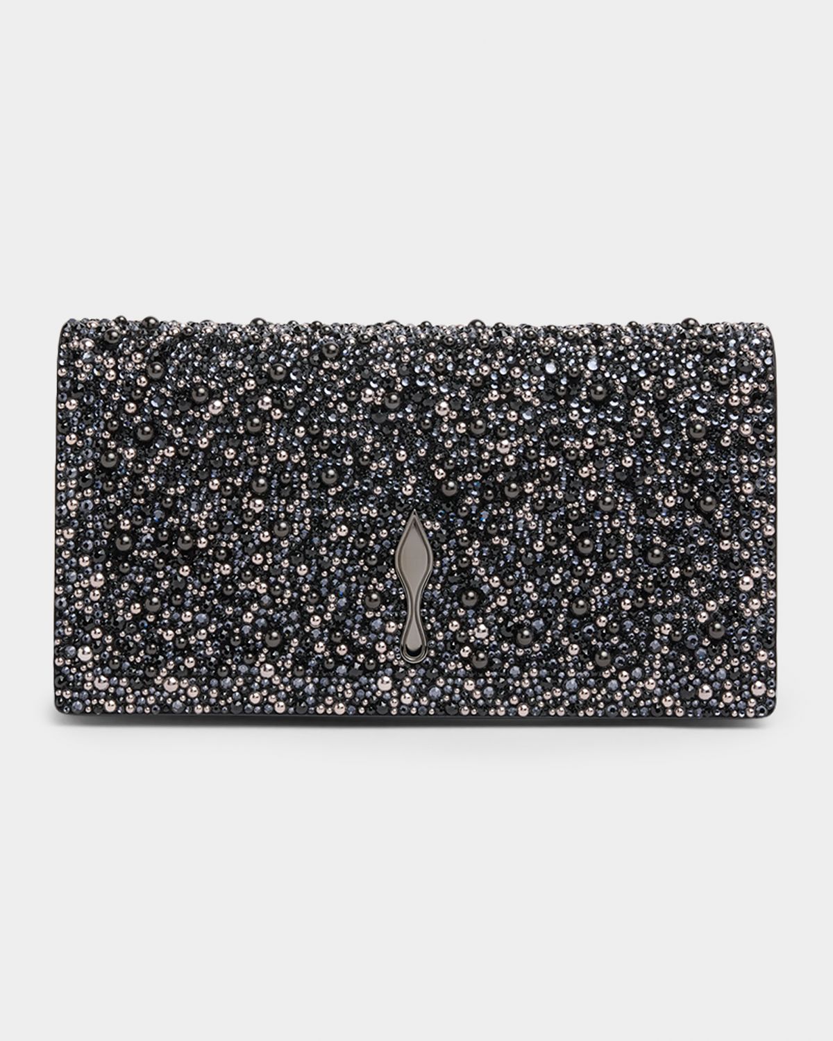 Christian Louboutin Bettina Bead-Encrusted Leather Clutch Bag