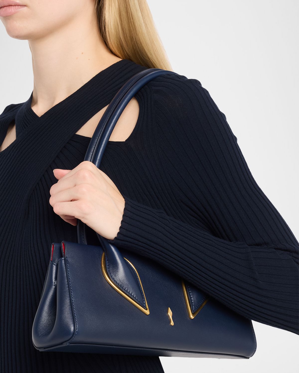 Christian Louboutin Venus Calf Leather Baguette Shoulder Bag
