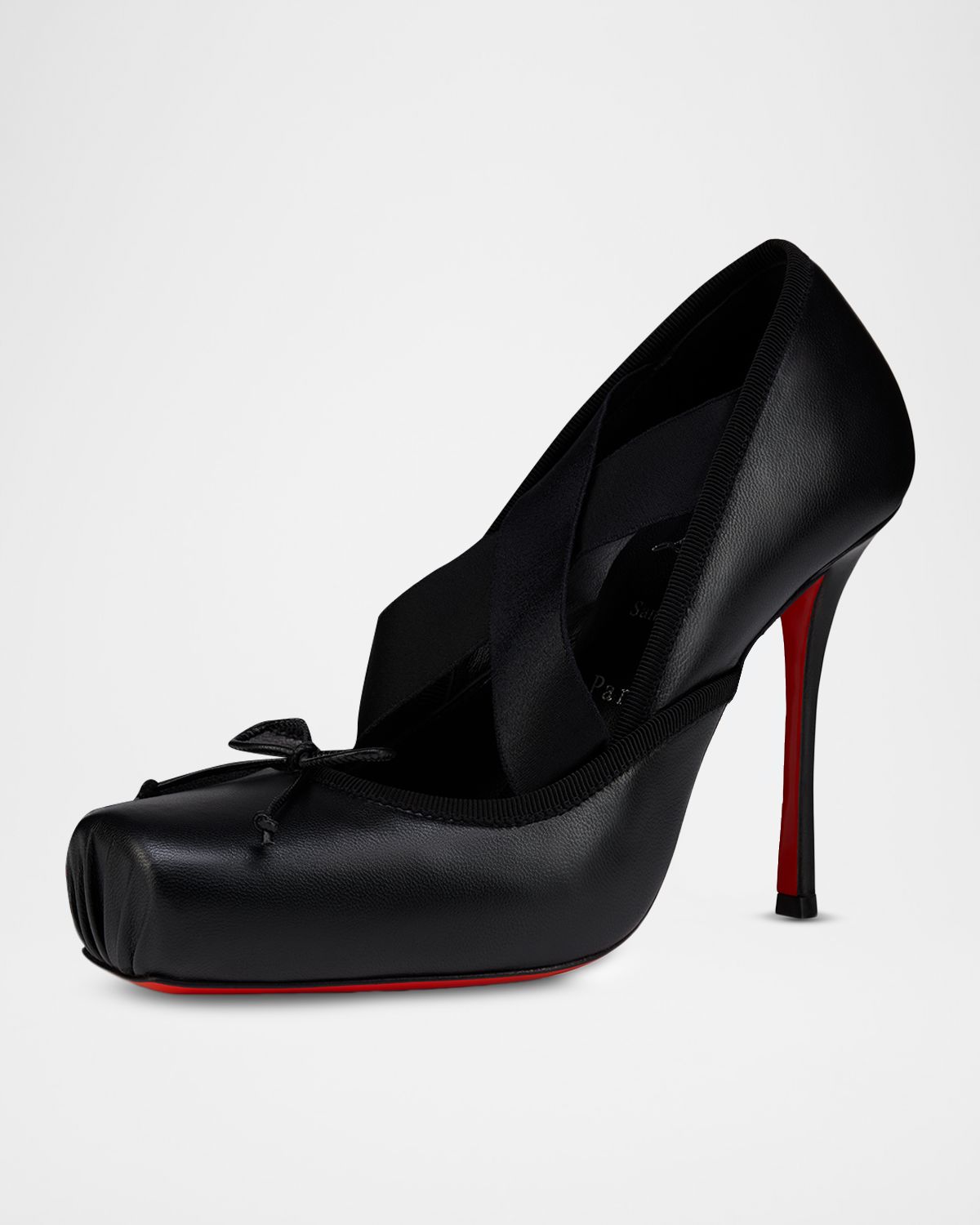 Christian Louboutin 100mm Cassiastic Leather Ballerina Pumps
