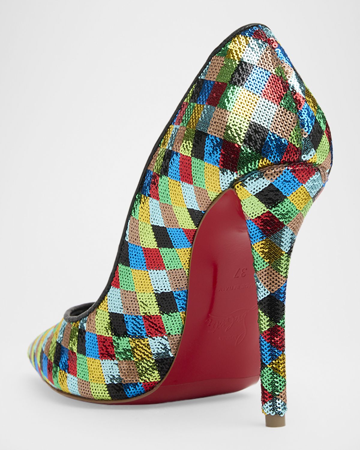 Christian Louboutin 100mm Miss Z Sequined Harlequin Pumps