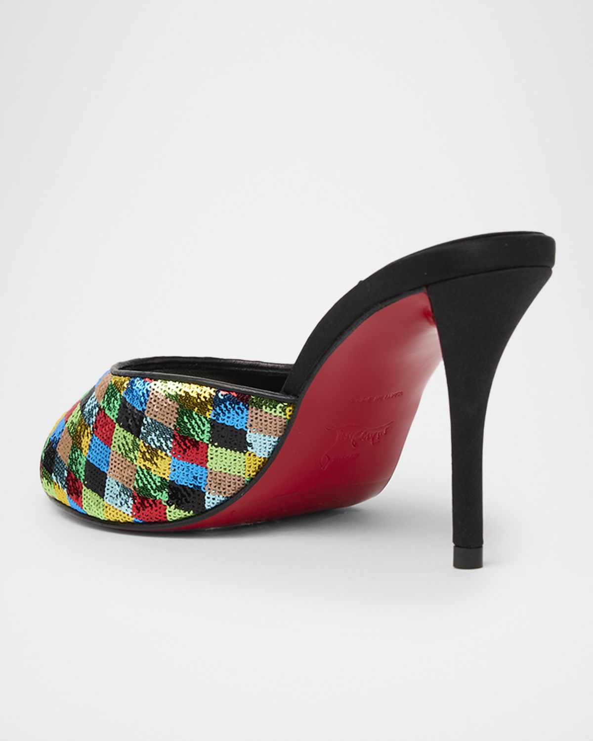 Christian Louboutin 80mm Miss Z Sequined Harlequin Mule Pumps