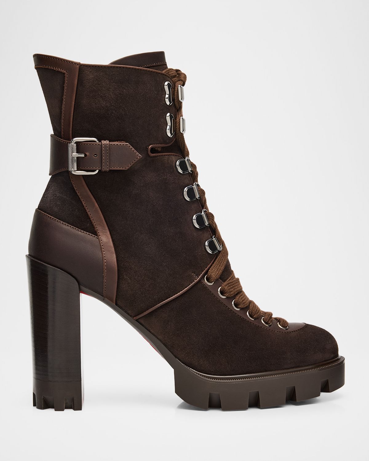 Christian Louboutin 100mm New Macademia Mixed Leather Ankle Boots