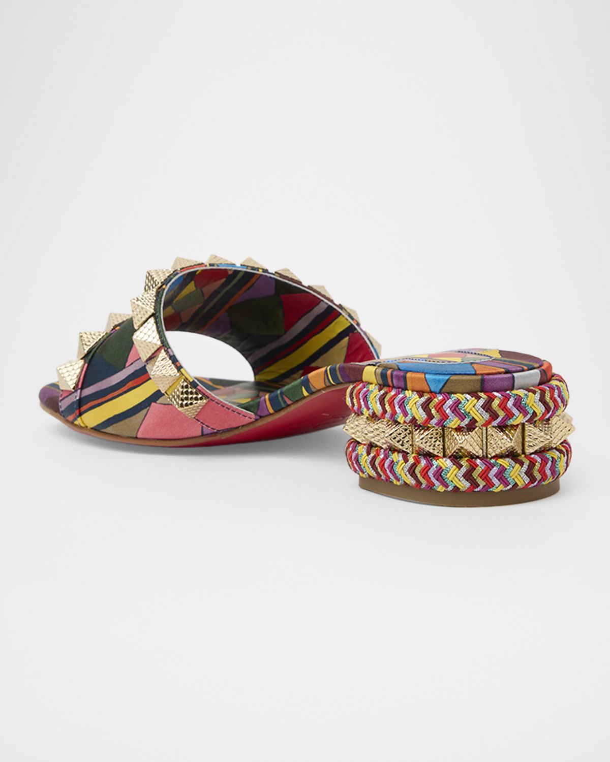 Christian Louboutin 30mm Pyramule Satin Spike Sandals