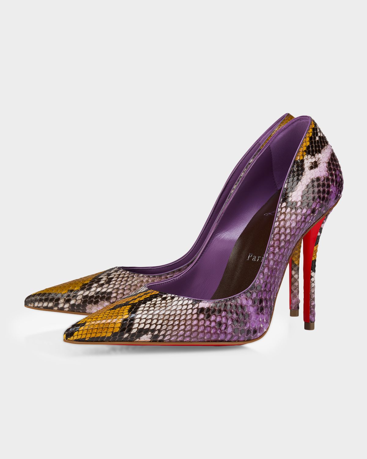 Christian Louboutin 100mm Miss Z Python Leather Pumps