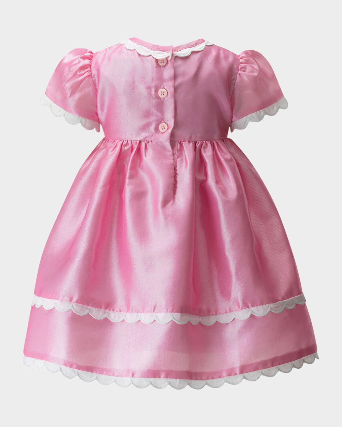 Rachel Riley Girl 's Eloise Taffeta Scalloped Dress & Bloomers Set, Size 6M-24M