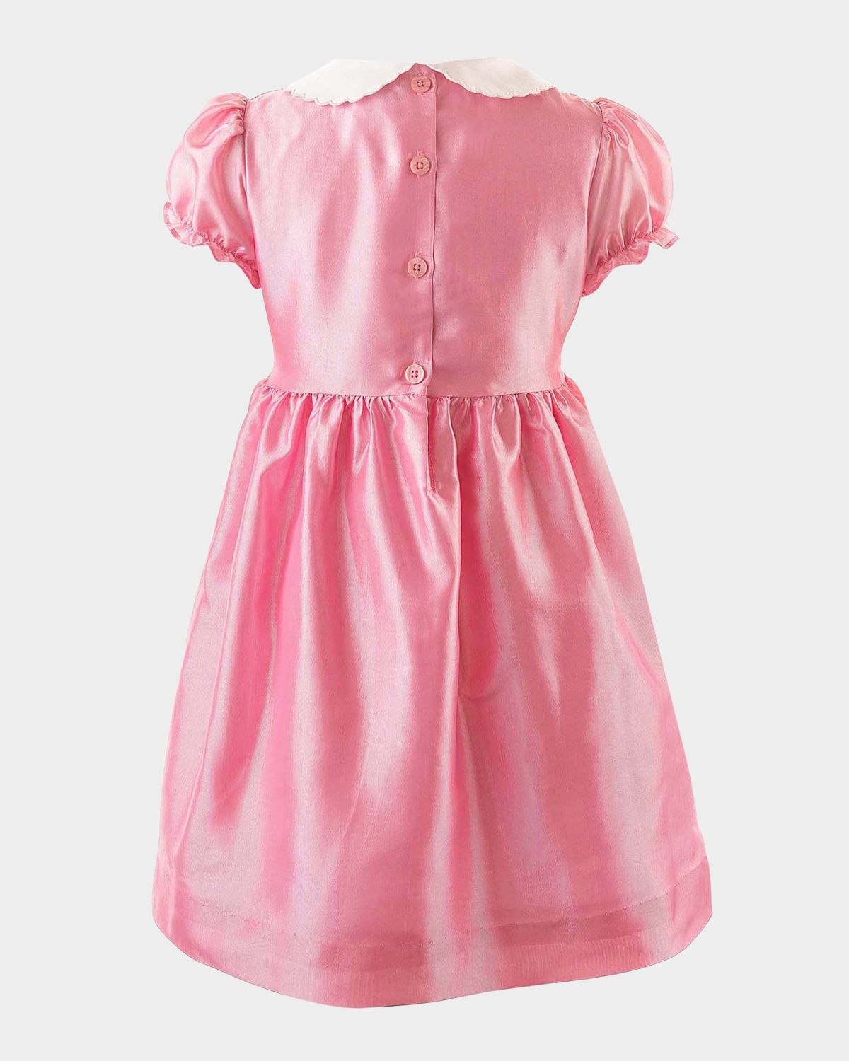 Rachel Riley Girl 's Smocked Taffeta Puff-Sleeve Dress, Size -10