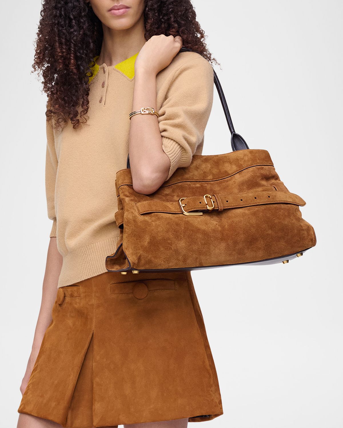 Marc Jacobs The Satchel Suede Shoulder Bag