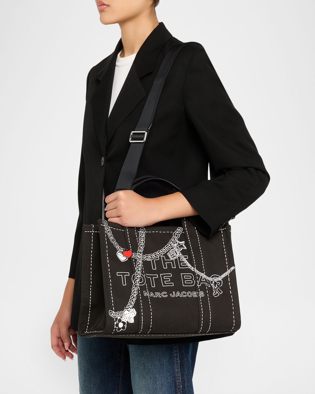 Marc Jacobs The Medium Trompe L 'oeil Canvas Tote Bag
