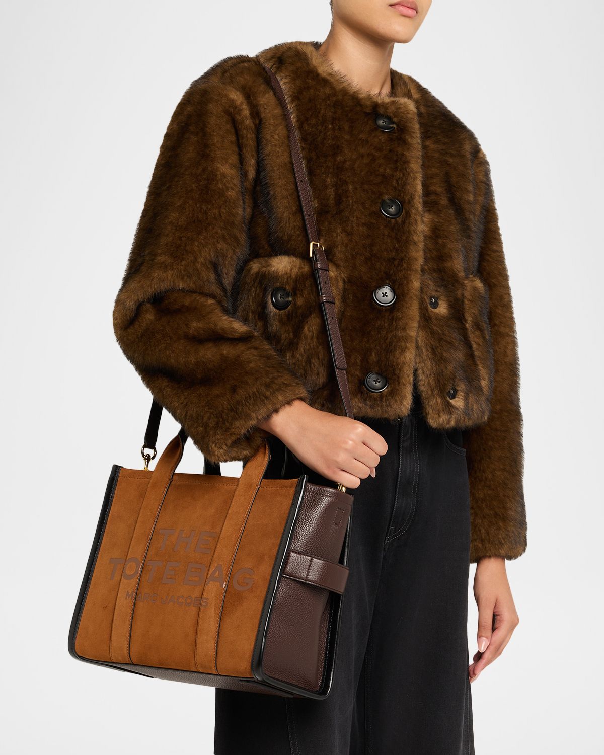 Marc Jacobs The Medium Suede & Leather Tote Bag