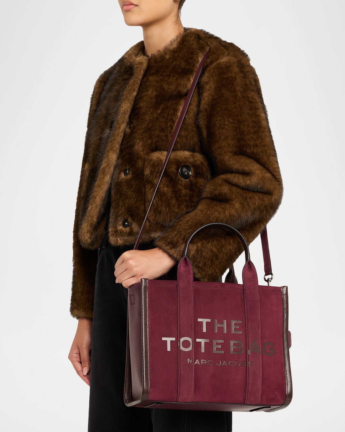 Marc Jacobs The Medium Suede & Leather Tote Bag