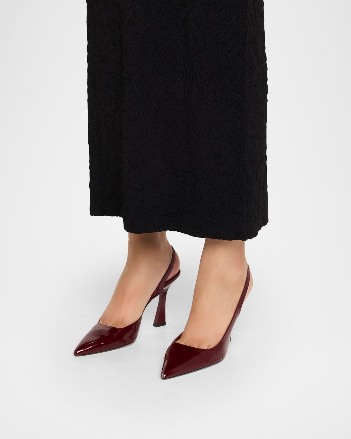 Stuart Weitzman Vinnie D 'Orsay Patent Leather Slingback Pumps