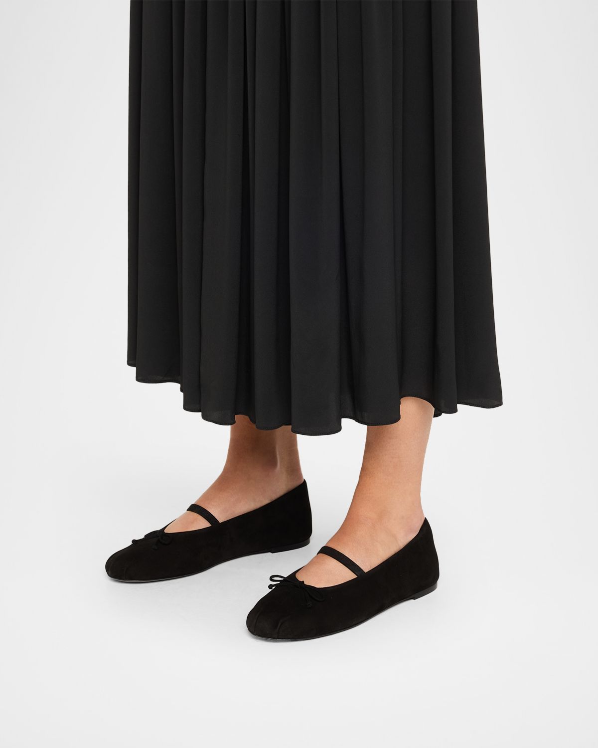 Stuart Weitzman Prima Suede Mary Jane Ballerina Flats