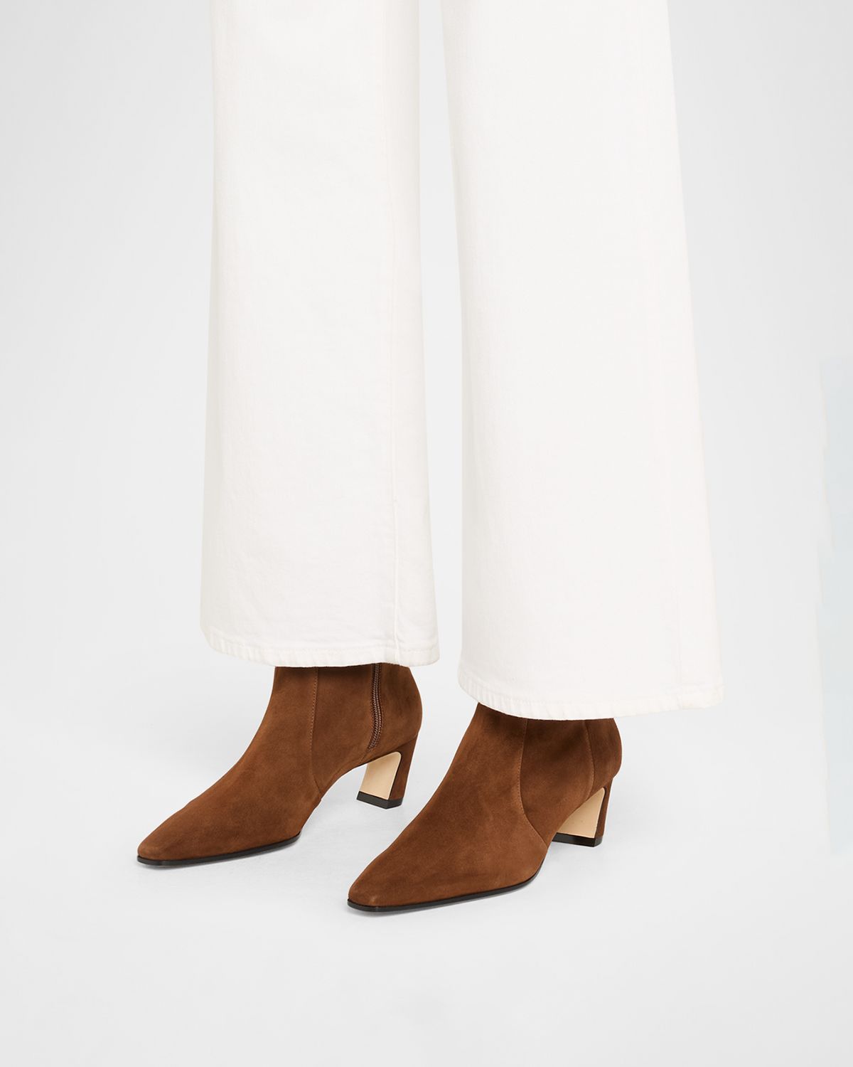 Stuart Weitzman Stassi Suede Zip Booties