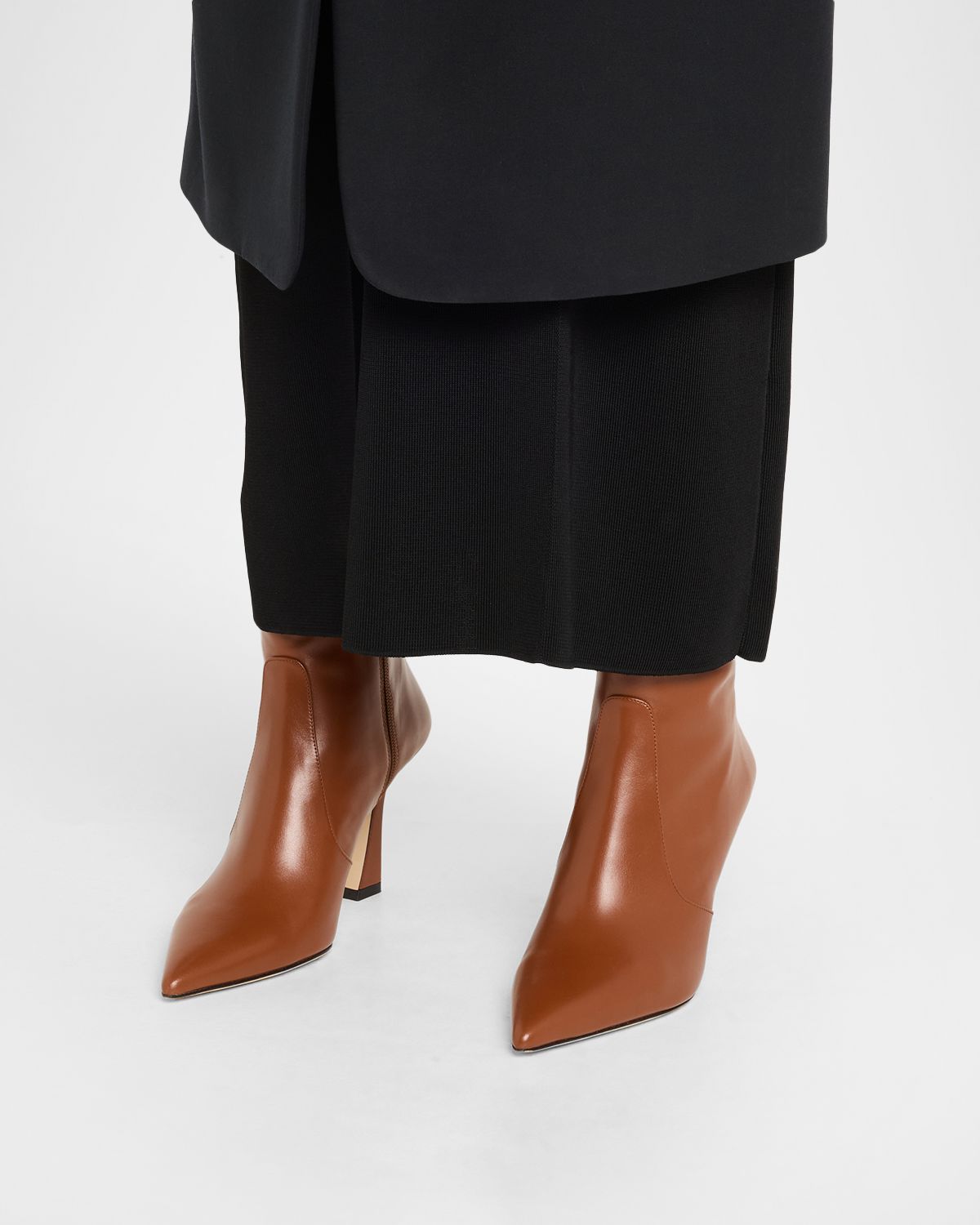 Stuart Weitzman 85mm Vinnie Leather Zip Booties