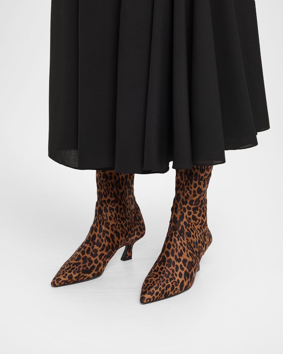 Stuart Weitzman 50mm Vinnie Leopard Stretch Booties