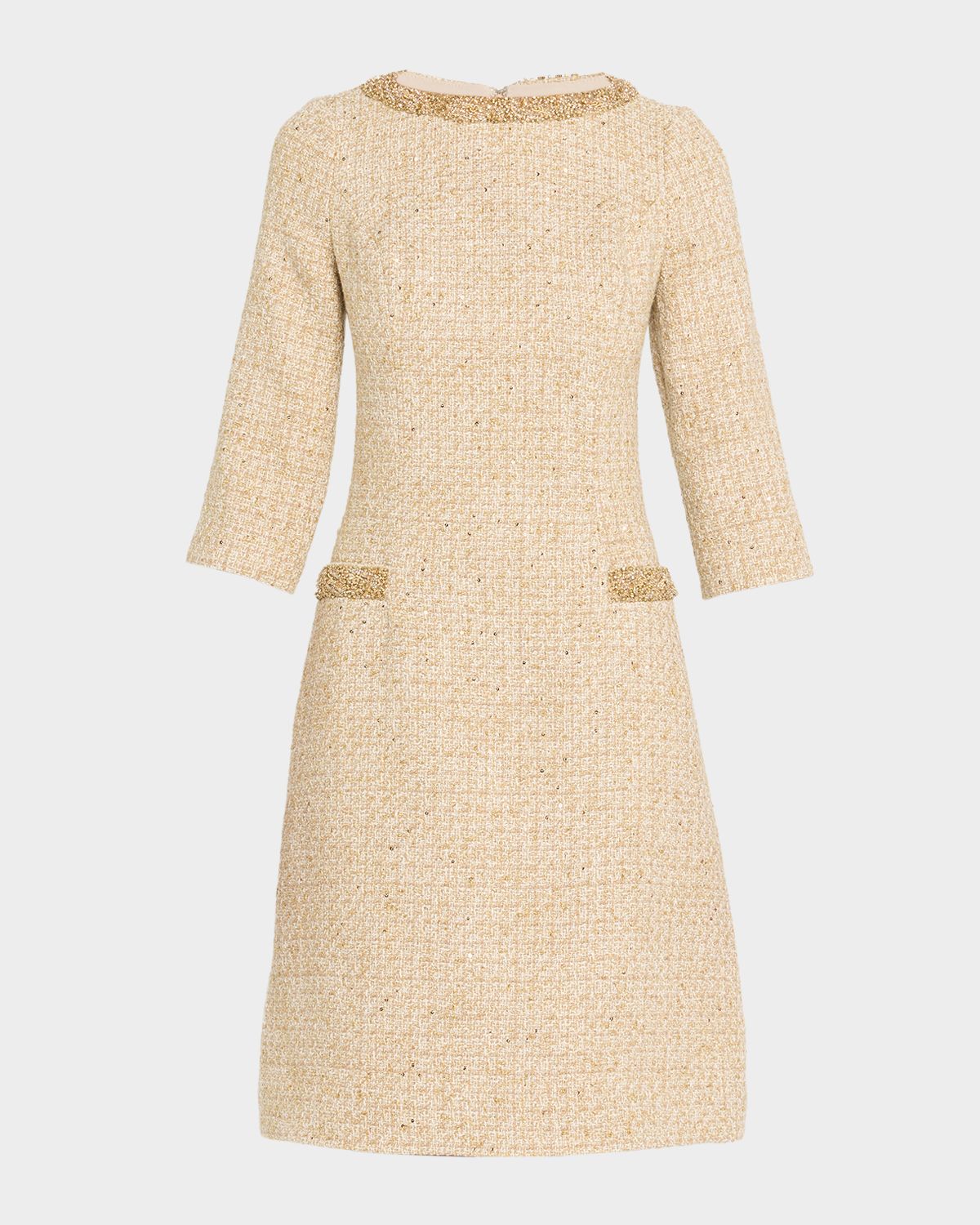 Rickie Freeman for Teri Jon Metallic Boucle Jewel-Trim A-Line Dress | Thumbnail 6 Rickie Freeman for Teri Jon Metallic Boucle Jewel-Trim A-Line Dress | Thumbnail 6
