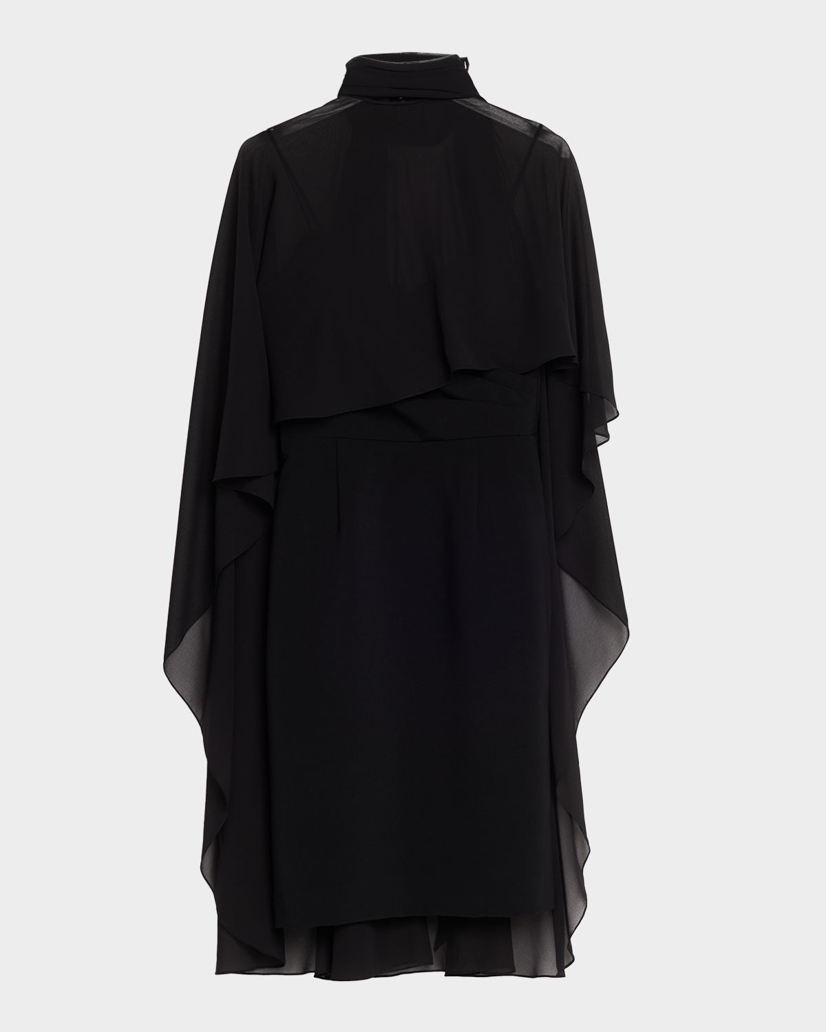 Rickie Freeman for Teri Jon Chiffon Tie-Neck Cape Slip Dress | Thumbnail 6 Rickie Freeman for Teri Jon Chiffon Tie-Neck Cape Slip Dress | Thumbnail 6