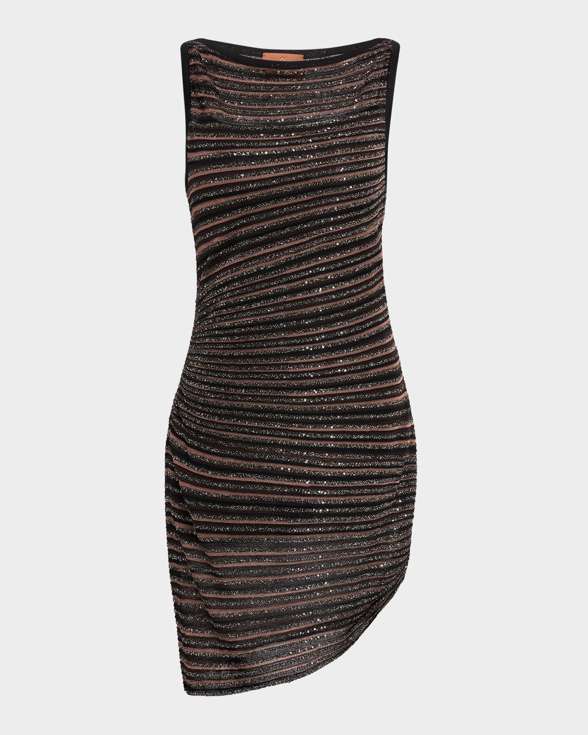 Missoni Metallic Asymmetric Sleeveless Mini Dress