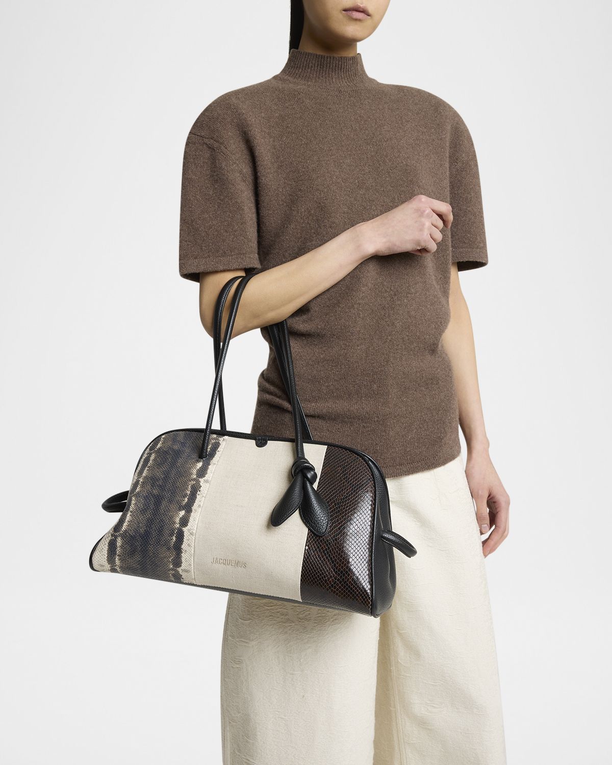 Jacquemus Le Turismo Snakeskin Top Handle Bowling Bag | Thumbnail 6