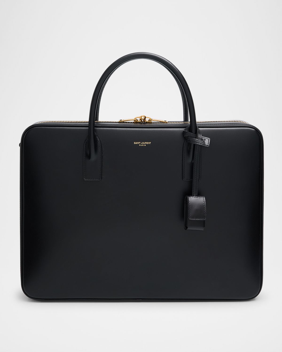 Saint Laurent Men 's Sac De Jour Large Slim Briefcase in Smooth Leather