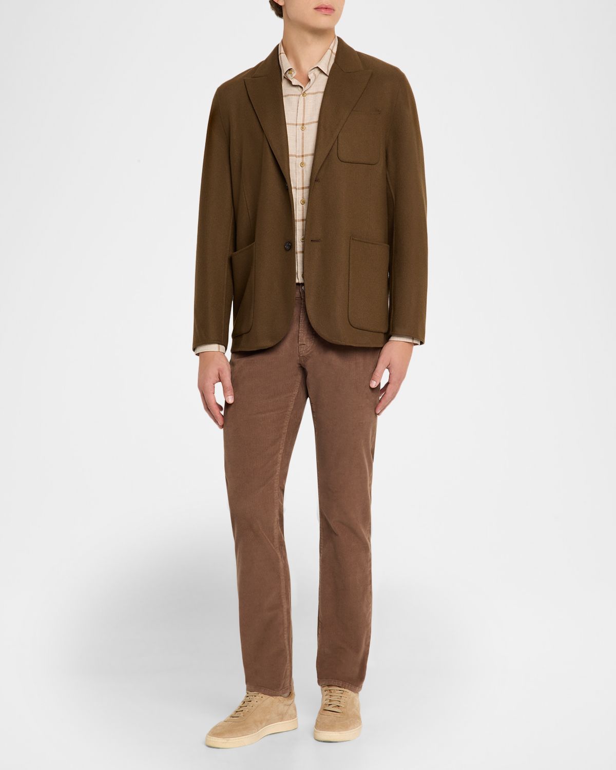 Vince Men 's Rookery Cotton Windowpane Plaid Sport Shirt